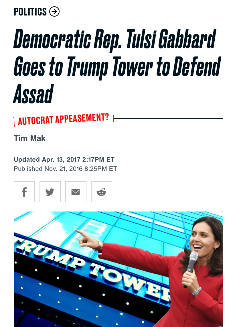 Tulsi Gabbard goes to Trump Tower Blank Meme Template