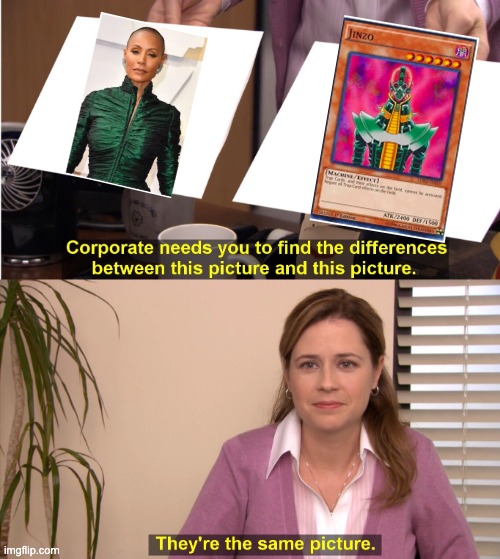 FYI, the woman is Will Smith's wife. The woman who told him to slap Chris Rock. | image tagged in memes,they're the same picture,unfunny | made w/ Imgflip meme maker