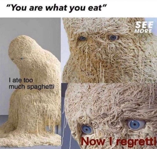 regretti sauce | image tagged in spaghetti | made w/ Imgflip meme maker