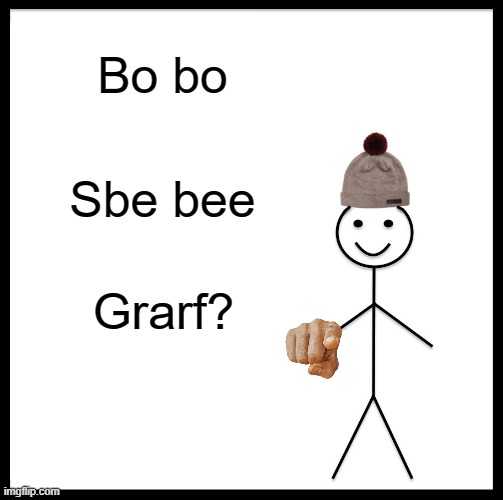 Hm | Bo bo; Sbe bee; Grarf? | image tagged in memes,be like bill | made w/ Imgflip meme maker