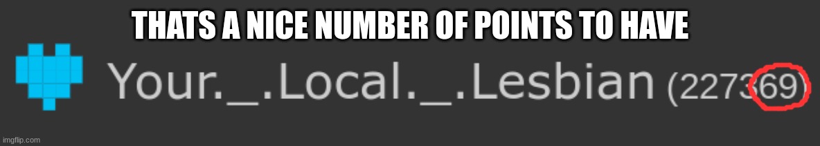 hehehehe lol its the funny number | THATS A NICE NUMBER OF POINTS TO HAVE | image tagged in e,ee | made w/ Imgflip meme maker