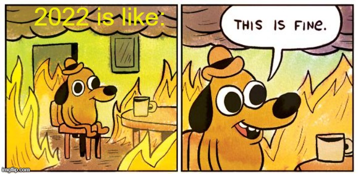 The fire that started late 2019 has expanded far more since then | 2022 is like: | image tagged in memes,this is fine,2022 | made w/ Imgflip meme maker