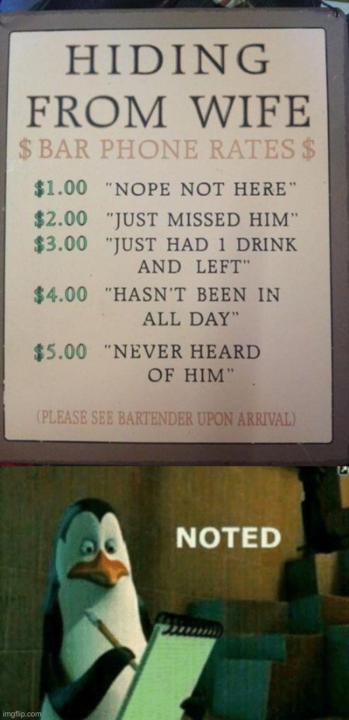 Bartender | image tagged in noted,memes,funny,funny memes,bartender | made w/ Imgflip meme maker