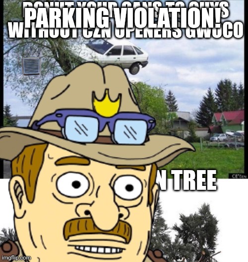 Parking Violation | PARKING VIOLATION! | image tagged in mr pickles,cartoon network,government,politics,tickets,oh wow are you actually reading these tags | made w/ Imgflip meme maker