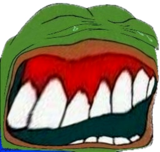 the post above is dumb af that i laughed, do not believe them. | image tagged in distorted pepelaugh | made w/ Imgflip meme maker
