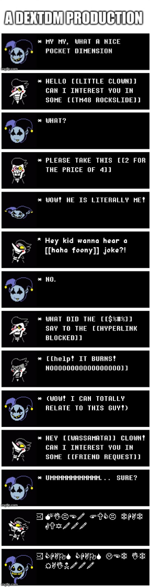 image tagged in jevil,undertale,deltarune,sans,spamton,texting | made w/ Imgflip meme maker