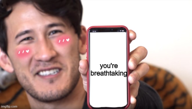 you truly are.. <3 | you're breathtaking | image tagged in markiplier transparent phone,wholesome | made w/ Imgflip meme maker