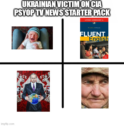 bonus points - air raid sirens | UKRAINIAN VICTIM ON CIA PSYOP TV NEWS STARTER PACK | image tagged in memes,blank starter pack | made w/ Imgflip meme maker