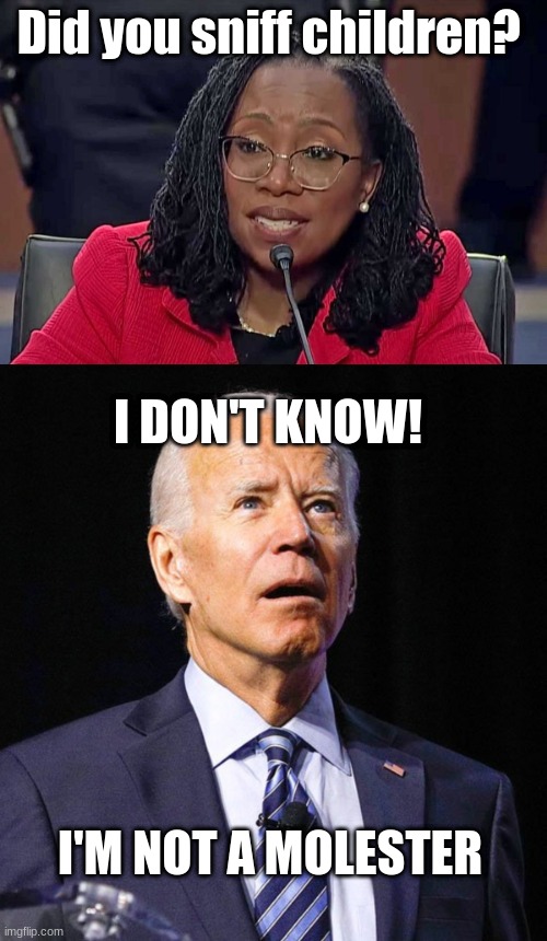 I don't know | Did you sniff children? I DON'T KNOW! I'M NOT A MOLESTER | image tagged in joe biden,i dont know | made w/ Imgflip meme maker