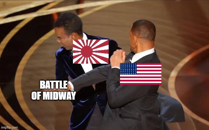 WW2 - Chris vs Smith | BATTLE OF MIDWAY | image tagged in chris v/s smith | made w/ Imgflip meme maker