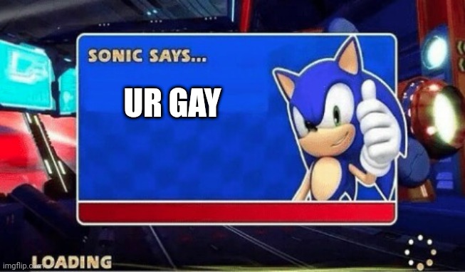 Genius |  UR GAY | image tagged in sonic says | made w/ Imgflip meme maker