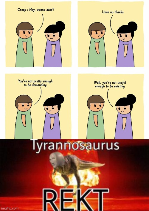 image tagged in tyrannosaurus rekt | made w/ Imgflip meme maker