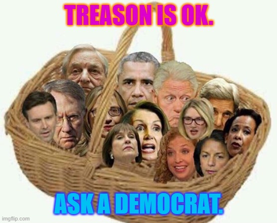 TREASON IS OK. ASK A DEMOCRAT. | TREASON IS OK. ASK A DEMOCRAT. | image tagged in deplorables democrat liar | made w/ Imgflip meme maker