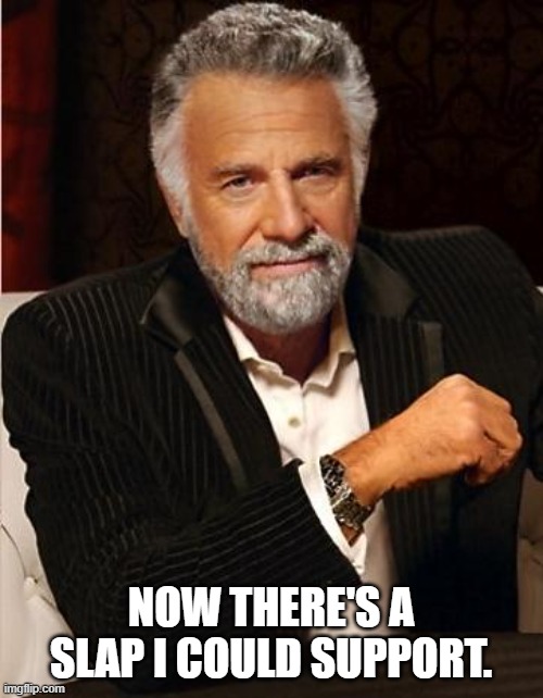 i don't always | NOW THERE'S A SLAP I COULD SUPPORT. | image tagged in i don't always | made w/ Imgflip meme maker