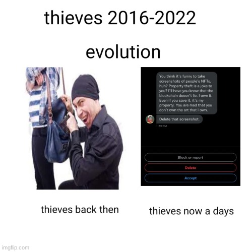 nft thieves | image tagged in nft | made w/ Imgflip meme maker