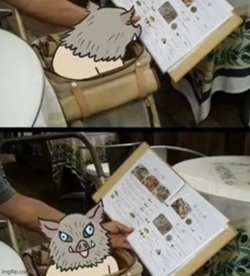 Inosuke menu | image tagged in inosuke menu | made w/ Imgflip meme maker