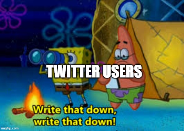 write that down | TWITTER USERS | image tagged in write that down | made w/ Imgflip meme maker