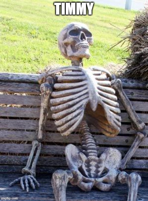 Waiting Skeleton Meme | TIMMY | image tagged in memes,waiting skeleton | made w/ Imgflip meme maker