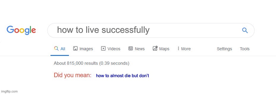 I was bored so I made this | how to live successfully; how to almost die but don’t | image tagged in did you mean | made w/ Imgflip meme maker