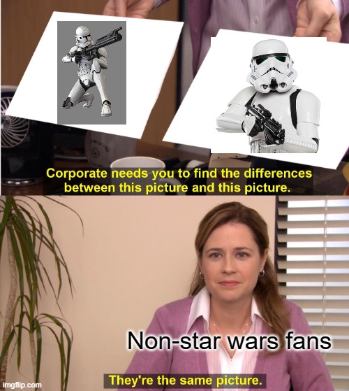 They're The Same Picture Meme | Non-star wars fans | image tagged in memes,they're the same picture,star wars,stormtrooper | made w/ Imgflip meme maker