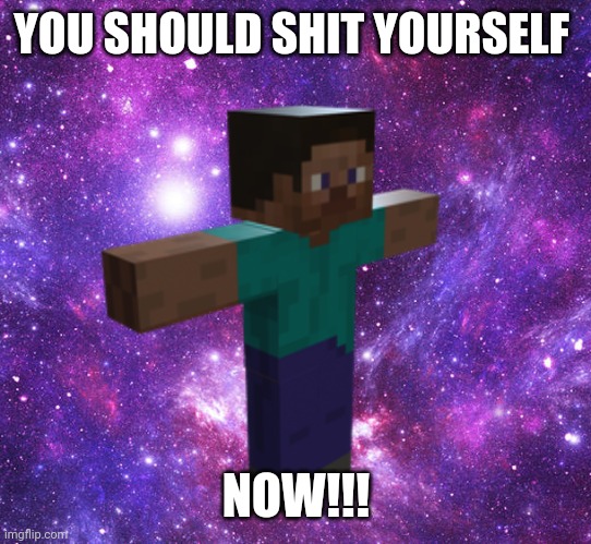 Space Steve | YOU SHOULD SHIT YOURSELF; NOW!!! | image tagged in space steve | made w/ Imgflip meme maker
