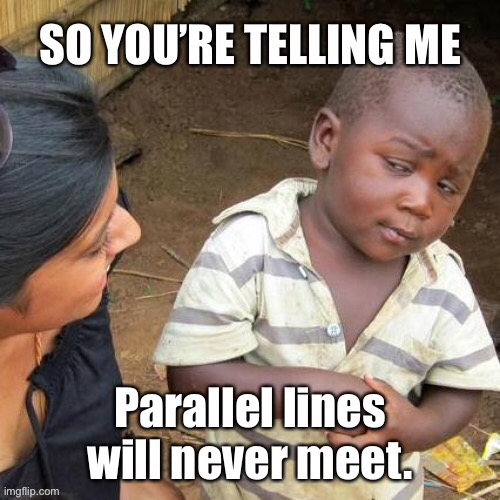 So you’re telling me | image tagged in parallel lines,will not meet,sad,skeptical kid | made w/ Imgflip meme maker