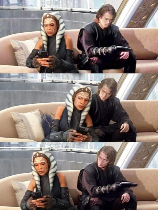 Ahsoka and Anakin Blank Meme Template