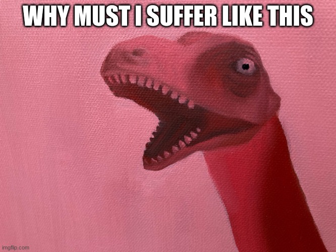 Why must I suffer? | WHY MUST I SUFFER LIKE THIS | image tagged in why must i suffer | made w/ Imgflip meme maker