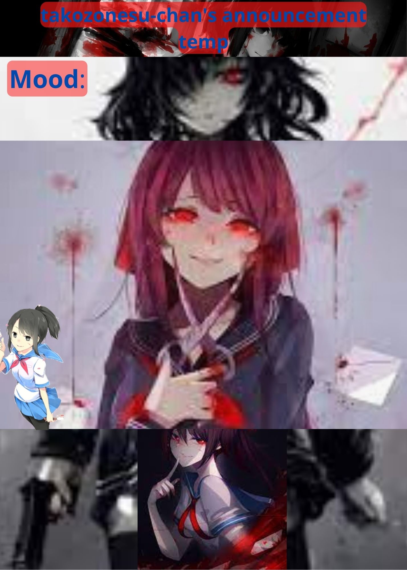 tc temp announcement temp yandere Blank Meme Template