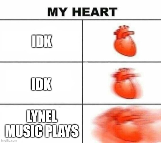 My heart blank |  IDK; IDK; LYNEL MUSIC PLAYS | image tagged in my heart blank | made w/ Imgflip meme maker