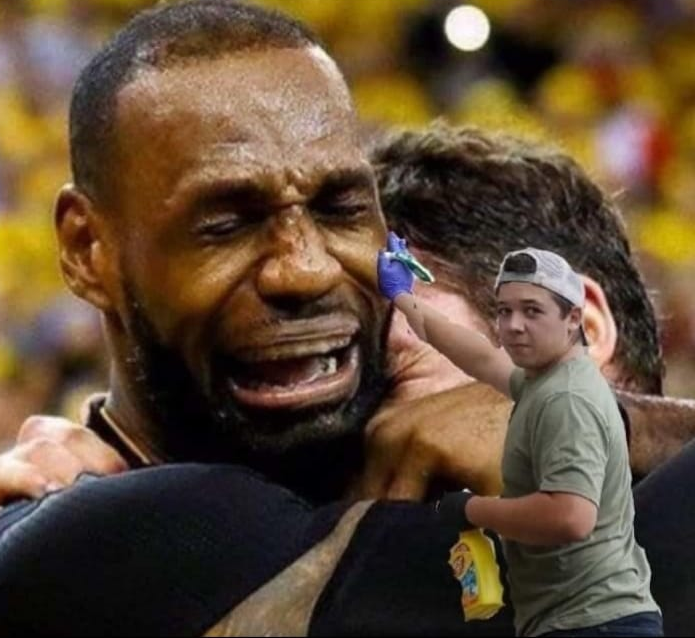Kyle wiping away LeBron's tears Blank Meme Template