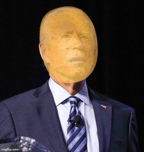 Joe Biden transforming into potato 75% | image tagged in joe biden transforming into potato 75 | made w/ Imgflip meme maker