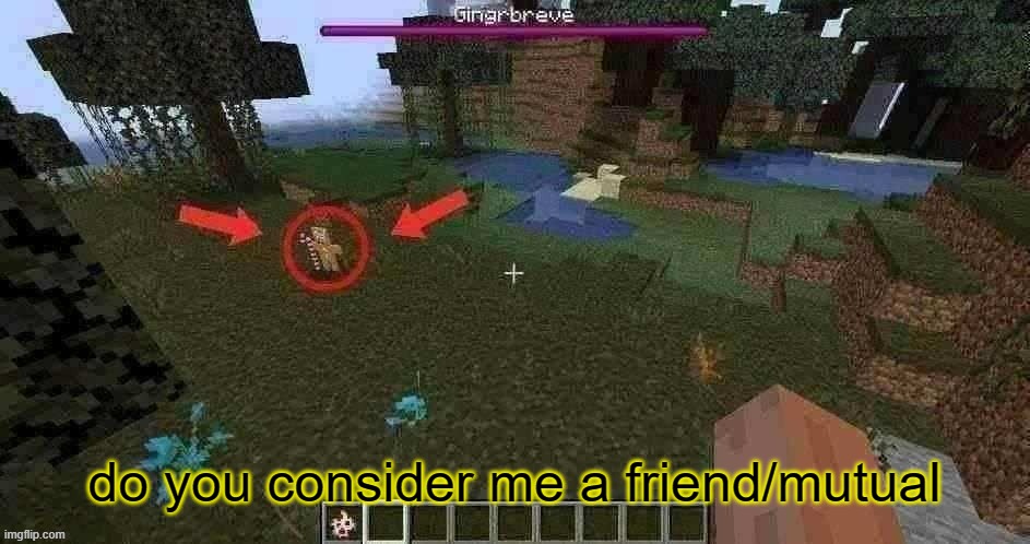 gingerbrave in Minecraft | do you consider me a friend/mutual | image tagged in gingerbrave in minecraft | made w/ Imgflip meme maker