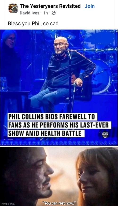 image tagged in you can rest now,phil collins,retirement,memes | made w/ Imgflip meme maker