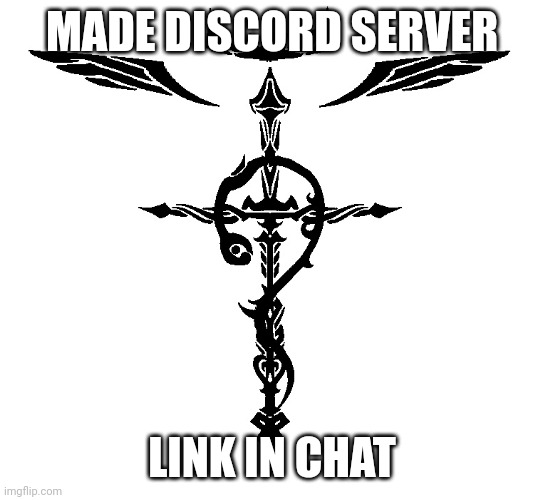 Made one | MADE DISCORD SERVER; LINK IN CHAT | image tagged in alchemist symbol | made w/ Imgflip meme maker