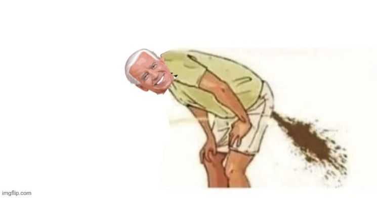 High Quality Joe Biden crapping his pants cartoon template Blank Meme Template