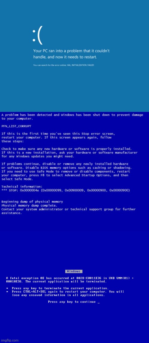 image tagged in blue screen of death,windows 9x bsod | made w/ Imgflip meme maker