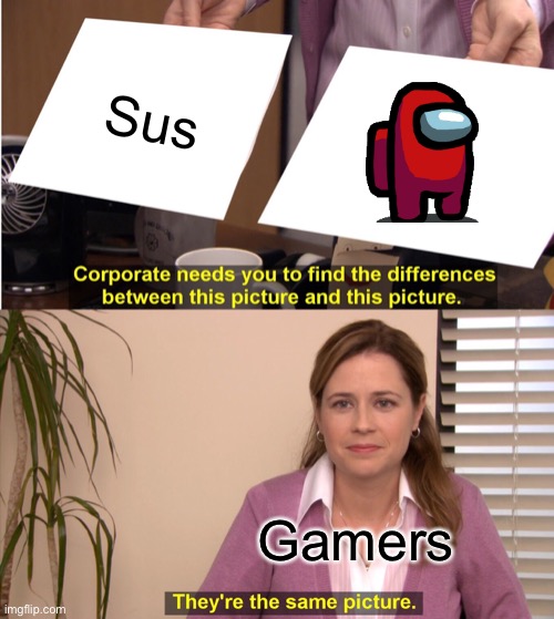 Hhfhdud | Sus; Gamers | image tagged in memes,they're the same picture | made w/ Imgflip meme maker