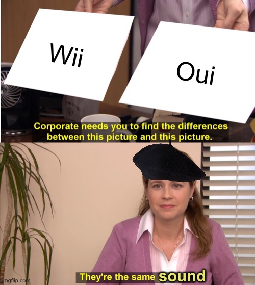 They're The Same Picture Meme | Wii Oui sound | image tagged in memes,they're the same picture | made w/ Imgflip meme maker