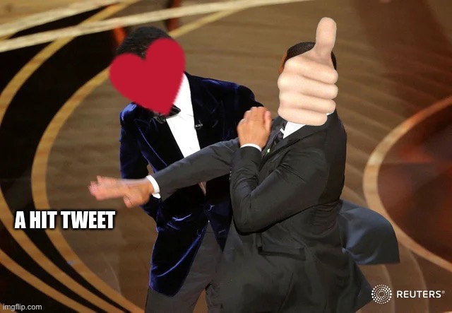 A HIT TWEET | image tagged in twitter,hit tweet,a hit tweet,will smith,chris rock,oscars | made w/ Imgflip meme maker