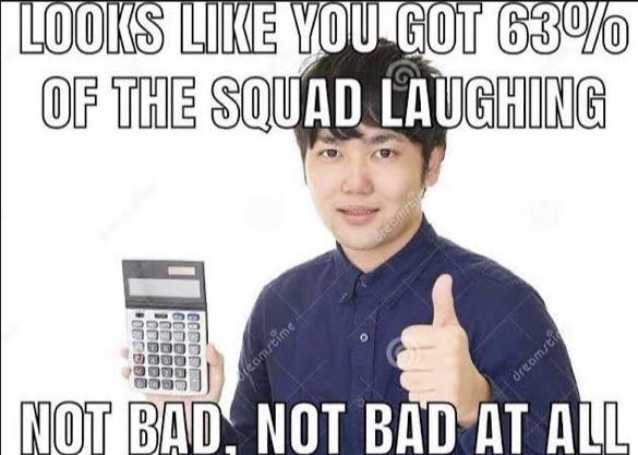 63% of the squad laughing Blank Meme Template