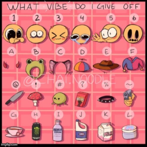 one character from each line, please! | image tagged in idk,vibe,what vibe do i give off | made w/ Imgflip meme maker