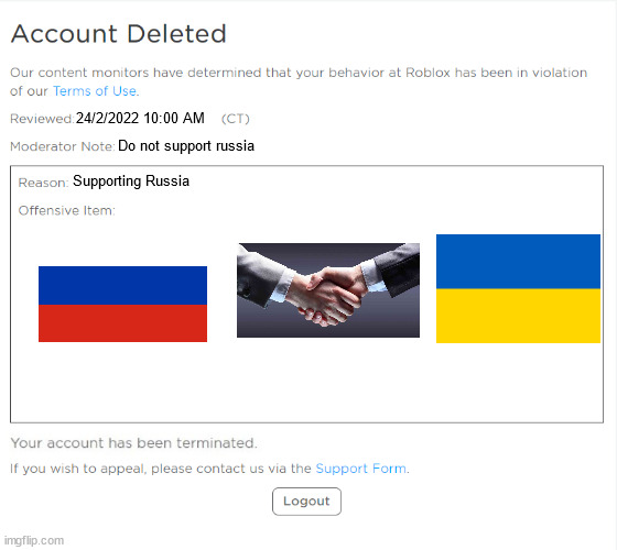 Roblox Support Banned