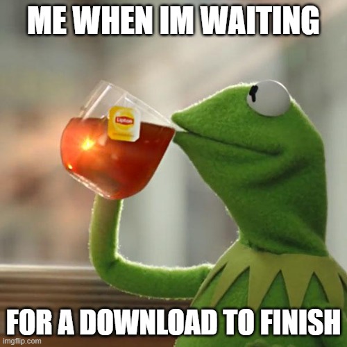 But That's None Of My Business Meme | ME WHEN IM WAITING; FOR A DOWNLOAD TO FINISH | image tagged in memes,but that's none of my business,kermit the frog | made w/ Imgflip meme maker