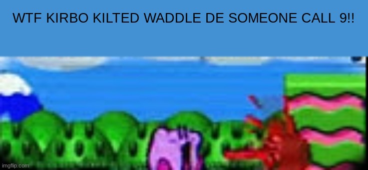 WTF KIRBO KILTED WADDLE DE SOMEONE CALL 9!! | made w/ Imgflip meme maker