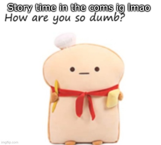 how are you so dumb | Story time in the coms ig lmao | image tagged in how are you so dumb | made w/ Imgflip meme maker