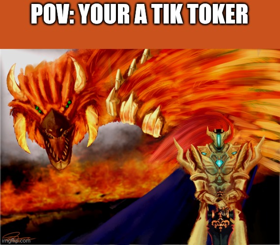 *Watches Yharon and Yharim slaughter tiktokers* | POV: YOUR A TIK TOKER | made w/ Imgflip meme maker