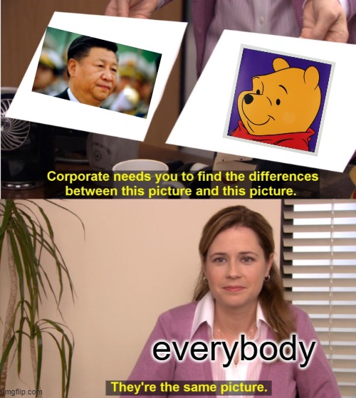 They're The Same Picture Meme | everybody | image tagged in memes,they're the same picture,xi jinping,tuxedo winnie the pooh | made w/ Imgflip meme maker