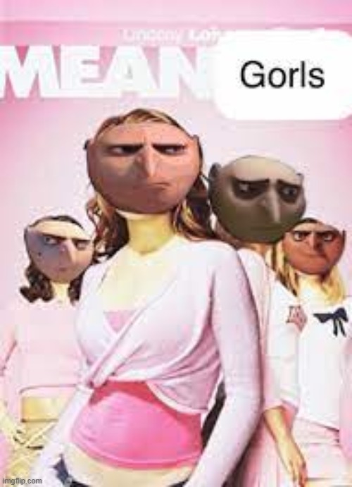 Mean Gorls | image tagged in gru meme,mean girls | made w/ Imgflip meme maker