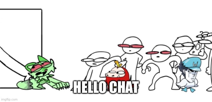 Weed cat goes to brazil | HELLO CHAT | image tagged in weed cat goes to brazil | made w/ Imgflip meme maker